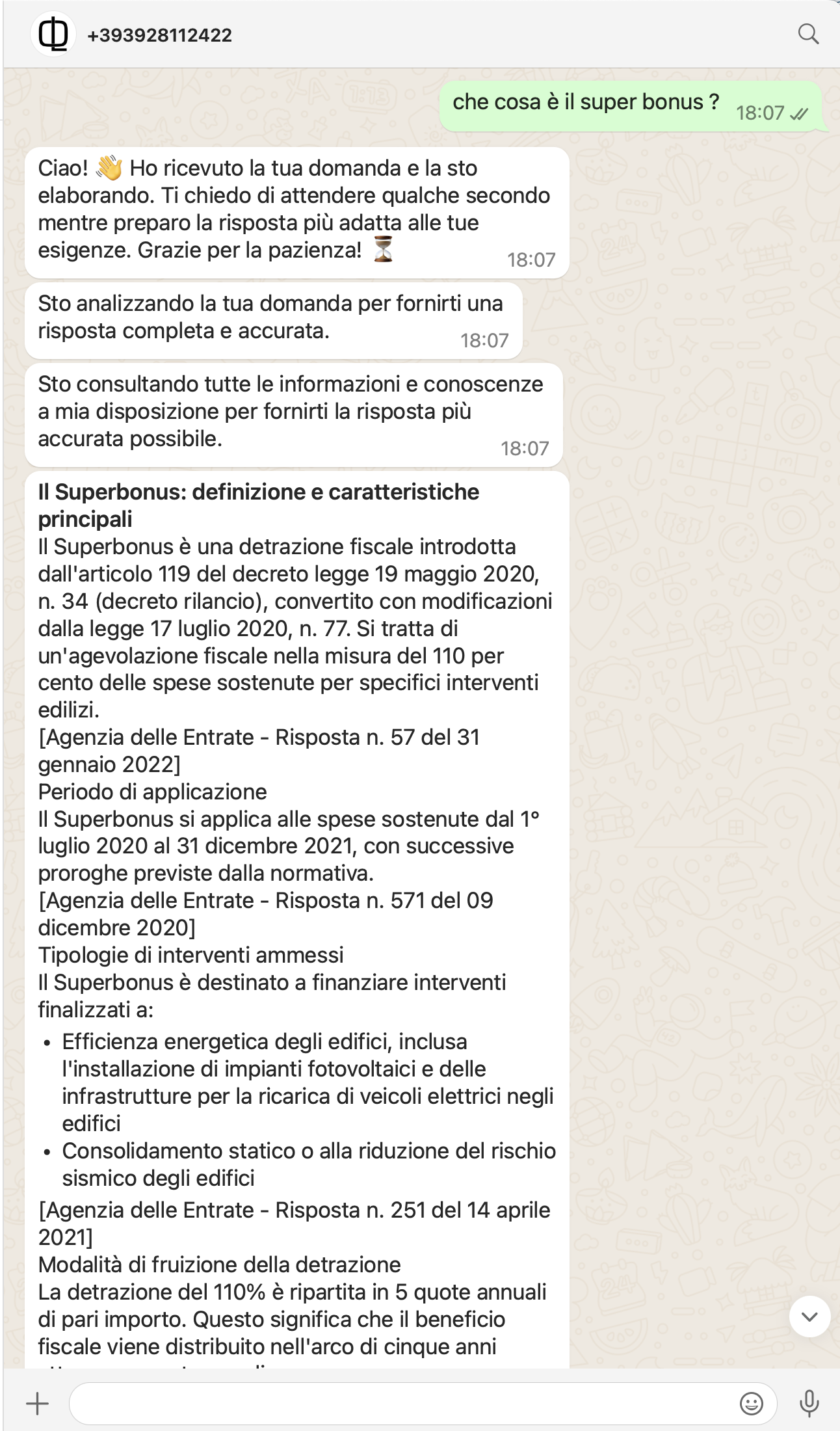 Integrazione WhatsApp