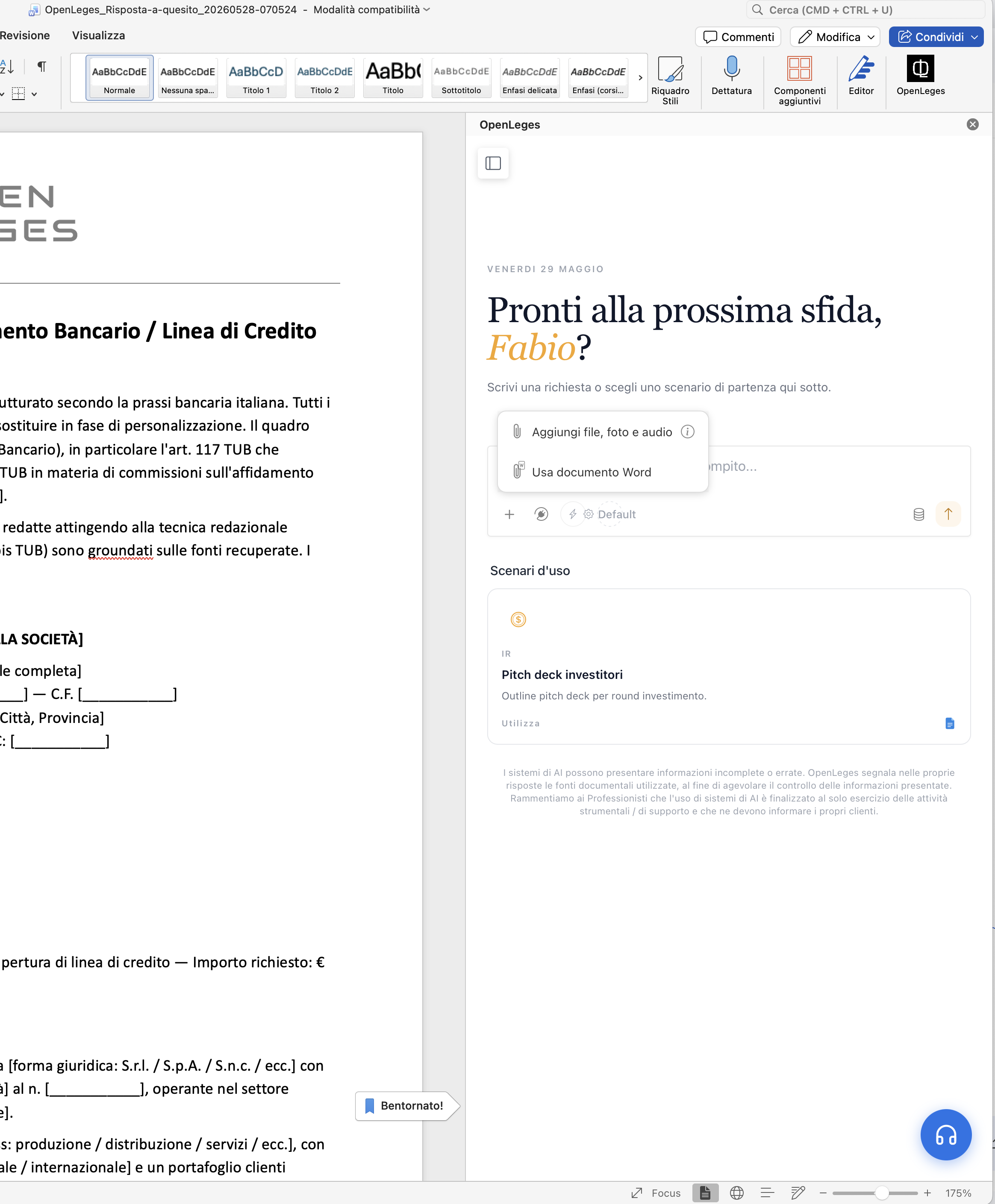 OpenLeges integrato in Microsoft Word